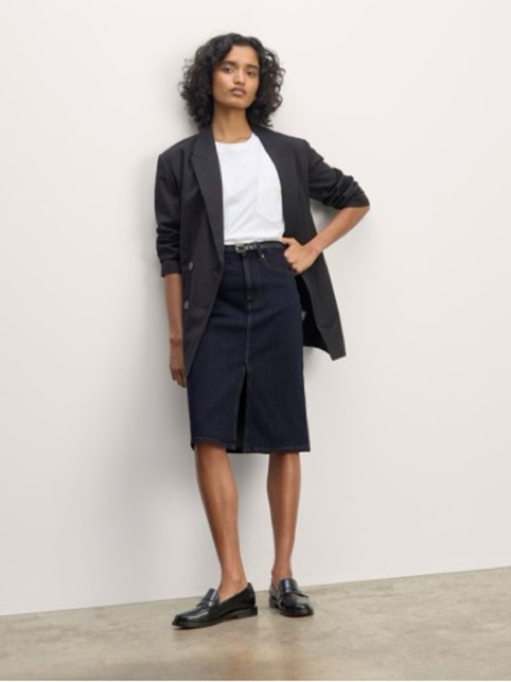EVERLANE The Mid-Way Skirt DEEP RINSE Sz 27